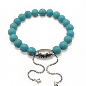Turquoise Beaded Cable Bracelet Adjustable